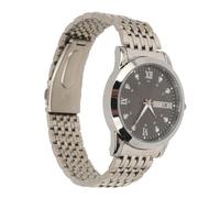 VGEBY Reloj para Hombres Cuarzo Día Fecha Impermeable Casual Lujo Luminoso Moda Vestido Reloj con Correa de Aleación para Negocios (Negro Plata)