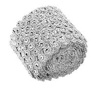 VGEBY Rollo de Envoltura de Malla de Diamante de Plástico Plateado de 6 Filas, Decoración de Cinta de Diamantes de Imitación para Bolsos de Moda, Flores de Zapatos y Servilletas