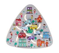 VGEBY Rompecabezas de Madera Laberinto, 9.1in Tablero de Emparejamiento | Tablero para Niños Pequeños, Madera Sólida con Pintura a Base de Agua, Reconocimiento de Formas y Coordinación Ojo-Mano,