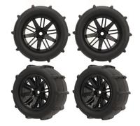 VGEBY Rueda de neumático RC de 4 Piezas, patrón de Agarre Fuerte, Juego de neumáticos y Ruedas de Piezas de Coche RC para 144001 1/14 1/16 1/18 Ruedas y neumáticos de Coche RC