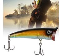 VGEBY Señuelo de Pesca, Cebo Popper Artificial de 7 Cm con Plástico ABS de y Cuerpo de Realista para Pesca de Agua Dulce y Salada (4#)