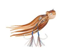 VGEBY Señuelos de Pulpo de Pesca, Cebo de Calamar de Plástico Suave Realista con Gancho de Acero Inoxidable y Tinta Comprimida, para Lingcod Pargo Mero Halibut de Roca