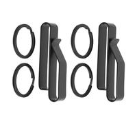 VGEBY Soporte para Llaves de Acero Inoxidable para Cinturón, Clip de Liberación Rápida con 4 Anillas para Llaves, para Cinturones de Servicio de Policía y Bomberos (máximo 2,25 (Black)