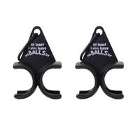 VGEBY Soporte para Pelotas de Golf, Organizador Portátil con Clip para Cinturón de 2 Ranuras con Abrazadera de Metal Segura para Carrito de Bolsas de Golf y Regalo Divertido (A)