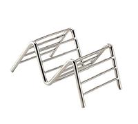 VGEBY Soporte para Tacos en Forma de V de Acero Inoxidable, Soporte para Tacos Inoxidable para Rollos de Maíz y, Mano de Obra Exquisita para Comedor, 1 Pieza (1-2 rejillas 6,3x9,5x4,5