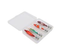 VGEBY Squid Jig Anzuelos Luminosos ABS Glow Señuelos de Pesca Juego de 4 Piezas de Doble Anzuelo para Pesca Nocturna en Agua Salada y Dulce Pescadores de Pulpo y Calamar en Aguas Profundas