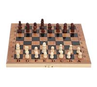 VGEBY Tablero de Ajedrez Plegable de Madera, Juego 3 en 1 con Piezas de Ajedrez y Damas, Tablero de Viaje Portátil para Adultos y Niños, Entrenamiento Cerebral Familiar Pensamiento