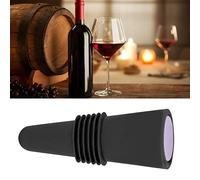 VGEBY Tapón de Botella de Vino de Silicona de Acero Inoxidable Decorativo Reutilizable para Amantes del Vino 6,1x2,35 Cm (BLACK)