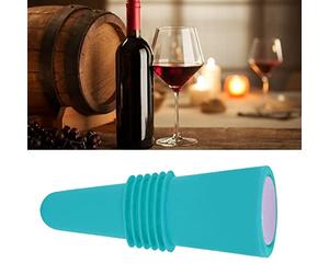 VGEBY Tapón de Botella de Vino de Silicona de Acero Inoxidable Decorativo Reutilizable para Amantes del Vino 6,1x2,35 Cm (BLUE)