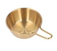 VGEBY Tazón de Sopa Diseño de Simple de Acero Inoxidable Anti Escaldado para Picnics Material de Playa 304 (GOLD)