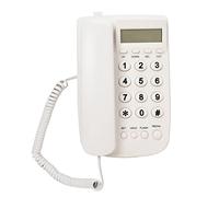 VGEBY Teléfono Comercial para Hotel, Teléfono de Montaje en Pared con Ahorro de Energía, sin Identificador de Llamadas, Diseño Compacto para Uso Doméstico y de Oficina (White)