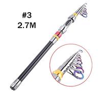 VGEBY Telescópica Caña de Pesca Barras de Pesca Retráctiles Fibra de Carbono Varilla de Pesca Portátil (tamaño : 2.7M)