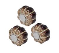 VGEBY Tiradores de Gabinete de Calabaza Vintage, Pomos de Cerámica Elegantes para Cajón de Armario de Cocina, 4x4x3cm, 3 uds. (SILVER)
