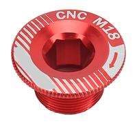 VGEBY Tornillos para Bielas de Bicicleta, Perno de Fijación de Manivela de Bicicleta M18, Tornillo de Brazo de Manivela de Bicicleta de Aleación de Aluminio, Perno de Brazo de(Tapa de biela M18 roja)