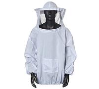 VGEBY Traje de Apicultor, Chaqueta de Apicultura Ligera de Poliéster con Ventilación, Ajuste Cómodo para Hombres y Mujeres con Diseño de Cremallera y Velo Protector (WHITE)