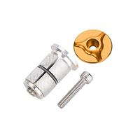 VGEBY1 Auricular de vástago de bicicleta, expansor de horquilla de bicicleta de fibra de carbono para auriculares de aleación de aluminio accesorio para bicicleta (dorado)