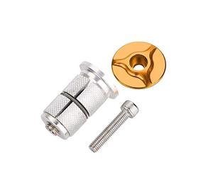 VGEBY1 Auricular de vástago de bicicleta, expansor de horquilla de bicicleta de fibra de carbono para auriculares de aleación de aluminio accesorio para bicicleta (dorado)