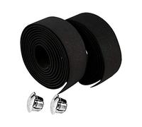VGEBY1 Cintas de Manillar de Bicicleta, Cinta de Barra de Bicicleta EVA con 2 Tapones de Barra para envolturas de manija de Ciclismo para cicloturismo y Ciclismo de Ruta - 2 Rollos(Negro)