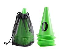 VGEBY1 Cono de fútbol, 10 Piezas/Set 23 cm Cono de Entrenamiento Verde Número 0-9 Equipo de Deportes con Marcador de barreras de fútbol para Entrenamiento Sportinggoods Suministros De Fútbol