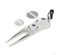 VGEBY1 Golf Divot Tool, Green Repair Tenedor Magnético de la Bola Marcador de Reparación Pitch Groove Cleaner Pitch Fork Training Accesorios(Negro)