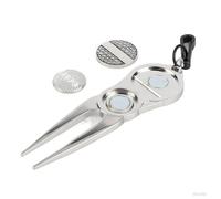 VGEBY1 Golf Divot Tool, Green Repair Tenedor Magnético de la Bola Marcador de Reparación Pitch Groove Cleaner Pitch Fork Training Accesorios(Negro)