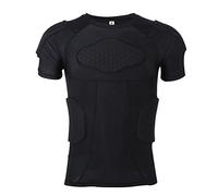 VGEBY1 Hombres Chaleco Acolchado de Silicona antichoque Pantalones Cortos Pantalón de protección, Deportivo de compresión Shorts Protector de Costilla Leg Traje Protector(Camiseta)