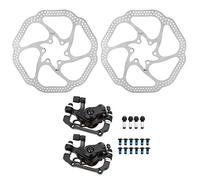 VGEBY1 Juego de Discos de Freno de Bicicleta Juego de Discos de Freno de Bicicleta Resistentes y Duraderos Discos de Freno de 160mm y Pinzas de Freno Mecánicas Delantero Trasero