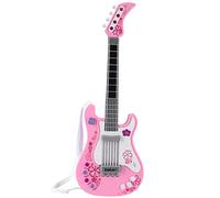 VGEBY1 Juguete para Guitarra, Guitarra eléctrica niños multifuncionales Guitarra Baja Juguete con Sonido y Luces Instrumento Musical Juguete(Rosado)