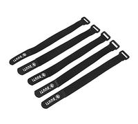 VGEBY1 - Lote de 5 cierres de cable con hebilla, gancho y hebilla, correa de fijación de nailon, color negro