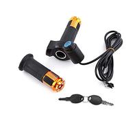 VGEBY1 Manillar del Acelerador del Acelerador y Empuñadura con Pantalla LED Golpe de Llave para Bicicletas Motorizadas y Bicicletas Eléctricas (Oro)