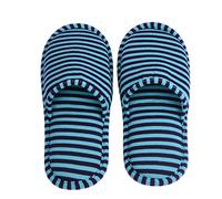 VGEBY1 Zapatillas de Viaje, Zapatillas de casa Plegables Antideslizantes con Bolsa de Tela para Hotel de Viaje(Rayas Azul-Azul)