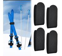 VGECEE 4 Pcs Correas Sujeción Esquí 45x5cm Correas de Esquí Ajustable Ski Board Straps Bandas de Fijación de Esquí Fijaciones Snowboard para Esquís, Bastones, con Almohadillas Protectoras de EVA