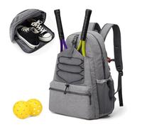 VGECEE Bolsa de Tenis Mochilas Deporte con Compartimento Zapatillas Grande de Pickleball Mochila Impermeables con Zapatillero Bolsa Padel Hombre y Mujer para 2 Raquetas de Squash o Bádminton
