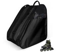 VGECEE Bolsa para Patines En Linea Bolsa para Patinete Infantil Bolsa para Patines Niña Mochila para Patines de 4 Ruedas y Casco para Patines Casco Protecciones, 3 Compartimentos (Negro)