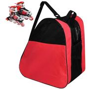 VGECEE Bolsa para Patines En Linea Bolsa para Patinete Infantil Bolsa para Patines Niña Mochila para Patines de 4 Ruedas y Casco para Patines Casco Protecciones, 3 Compartimentos (Rojo)