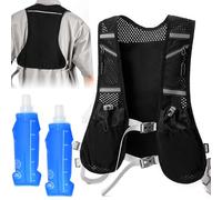 VGECEE Chaleco Hidratacion Trail Running + 2 Soft Flask 500ml Mochila Trail Running Hombre/Mujer Chaleco para Correr Hombre Running Vest con Tira Reflectante y Malla Transpirable para Trail Ciclismo