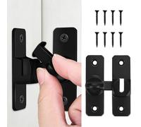 VGECEE Pestillo de puerta de 2 piezas, 2 unidades, cerrojo para puerta corredera, cerradura de 90/180 grados, cerradura deslizante para puertas correderas, cerradura de puerta plegable