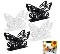 VGECEE Servilletero Mariposa Servilletero de Mesa Vertical Blanco + Negro Suporte de Guardanapos Portaservilletas de Metal Servilletero Sobremesa para Comedor Restaurante Bar Cocina 13.5x9.6x4cm