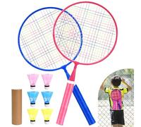 VGECEE Set Raqueta Badminton para Niños 3 4 6 8 Años con 2 Raquetas Acortadas de 44 cm y 6 Volantes, Juego de Bádminton Ligero para Niños para Principiantes y Los Peques de la Casa