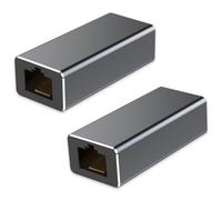 vgggrd 2 Pack Adaptador RJ45 Hembra a Hembra, Conexión Adaptador de Cable Ethernet Modular Apantallado para Cat7/Cat6a/Cat6/Cat5e