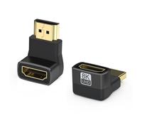 vgggrd 2 Piezas 8K Adaptador 270° y 90° HDMI Macho a HDMI Hembra Soporte HDR10+, 3D, 2.1 2.0A/B, 1.4A