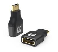 vgggrd 2 Piezas 8K Adaptador Mini HDMI a HDMI, Mini HDMI Macho a HDMI Hembra Soporte HDR10+, 3D, 2.1 2.0A/B, 1.4A
