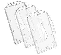 vgggrd Badge Holder,3 Transparente Plástico Duro Badge Titulares, Vertical y Horizontal Tarjetas de Identificación,Tarjetero de Doble Cara para Conferencias Empleados Estudiantes Ferias