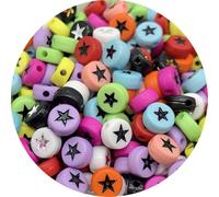 VGHJYNM 100 Cuentas de Letras de 7MM con Forma Ovalada, Cuentas Mixtas del Alfabeto para fabricación de joyería, Accesorios para Collar y Pulsera DIY-18