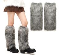 VGMANNTA Calentadores Piernas Mujer Pelo calcetines para las piernas resistentes al frío con banda elástica Sexy Faux Fur Warm Fuzzy Leg Warmers- cubrebotas disfraz Accesorios Para Fiestas-G
