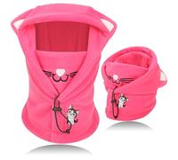 VGMANNTA Pasamontañas Niño Térmico de Invierno 4-10 Años Multifuncional Resistente al Viento y Ajustable Gorra Orejeras Mascarillas Faciales Braga Cuello Niña Niño para Esqui al Aire Libre-R