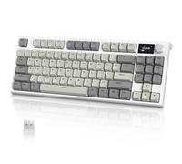 VGN GAMEPOWER RK86 Gasket Teclado Mecanico Gaming, 75% Apex Pro TKL Teclado Inalambrico RGB (2.4GHz/Bluetooth/USB-C) con Pantalla TFT a color, Perilla, Hot Swap Interruptores Lineales, NKRO, QWERTY US