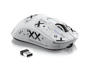 VGN GAMEPOWER x Attack Shark X3MAX PAW3950 Ratón Gaming Inalámbrico Superlight, 42,000DPI, 49g Ultraligero Mouse Gaming, 2.4G/BT/Cableado, Interruptor óptico, Batería 200 Horas, PC/Mac, Blanco