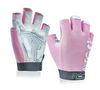 Vgo... 1 Par de Guantes de Gimnasio y Ciclismo para Hombre y Mujer - Medio Dedo, Amortiguación, Agarre Antideslizante para Levantamiento de Pesas, Ciclismo y Cross-Training (SL2520,Rosa,M)