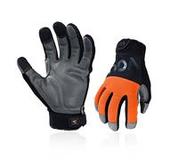 Vgo... 1 Par de Guantes de Trabajo de Seguridad, Guantes de Mecánico, Guantes de Trabajo de Cuero Multiusos, Impermeables, Antivibración (CA7723WR)